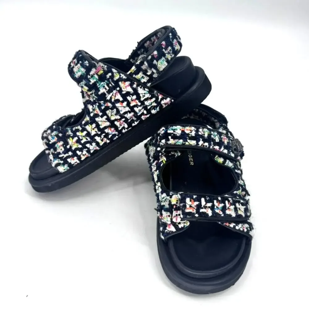Kurt Geiger Sandal London Orson Slingback Fabric EU 38.5 US 8.5 Boucle